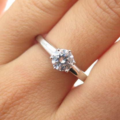 925 Sterling Silver Round-Cut C Z Engagement Ring Size 8.25