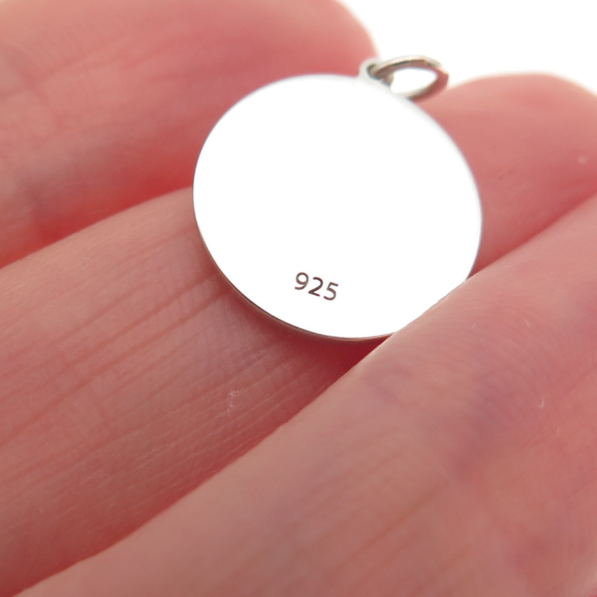925 Sterling Silver Mustard Enamel Egyptian Ankh Round Tag Mini Charm Pendant