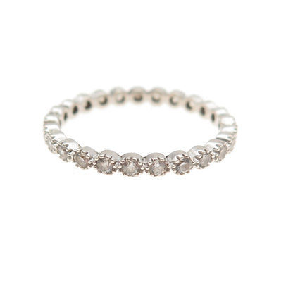 925 Sterling Silver Round-Cut C Z Eternity Stackable Band Ring Size 7