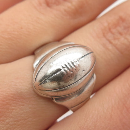 925 Sterling Silver Vintage American Football Ball Ring Size 6.75