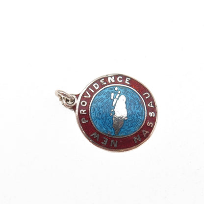 Breadner Co. Sterling Silver Vintage Enamel New Providence Nassau Charm Pendant