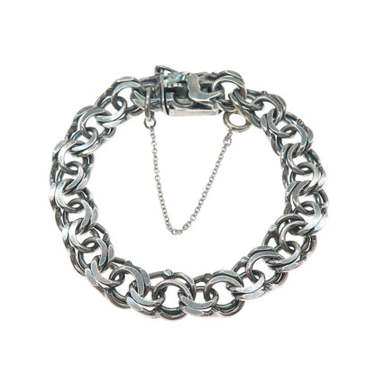 830S Silver Vintage Sweden Oxidized Bismark Link Bracelet 6.5"