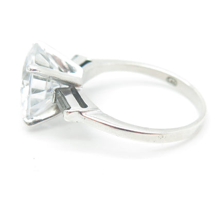 LAUREN G. ADAMS 925 Sterling Silver Vintage C Z Engagement Ring Size 8