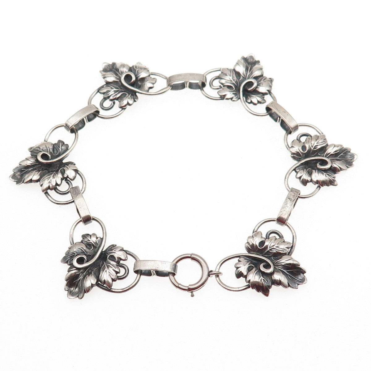 JEWELART Sterling 1/20 12K Gold Filled Antique Art Deco Floral Bracelet 7.25"
