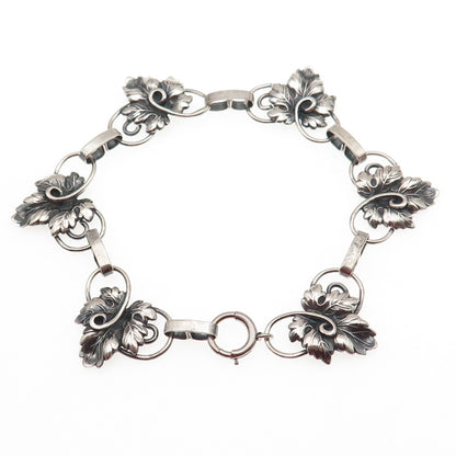 JEWELART Sterling 1/20 12K Gold Filled Antique Art Deco Floral Bracelet 7.25"