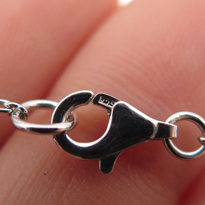 925 Sterling Silver Round-Cut Pink & White C Z Poodle Cable Chain Necklace 16"