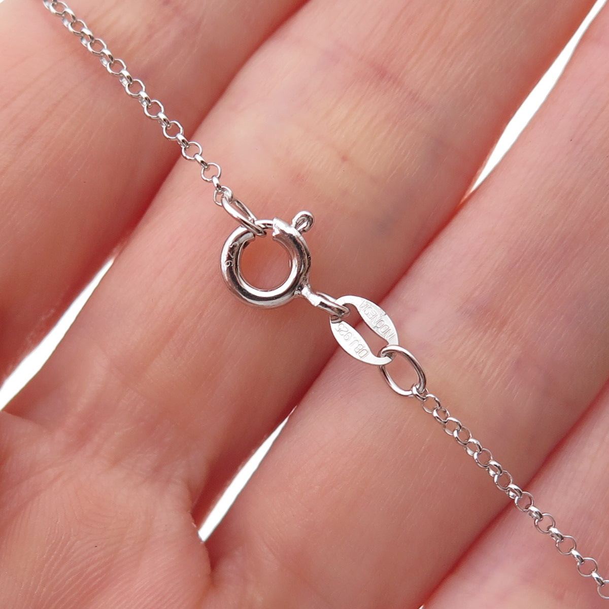 Dee Berkle 925 Sterling Silver Round-Cut C Z Cross Cable Chain Necklace 18"