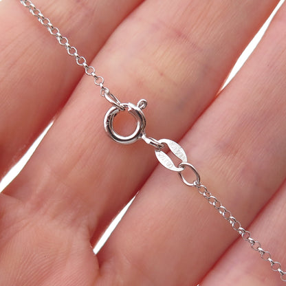 Dee Berkle 925 Sterling Silver Round-Cut C Z Cross Cable Chain Necklace 18"