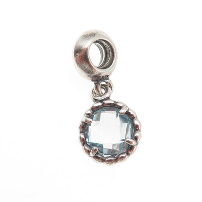 PANDORA 925 Sterling Silver Real Blue Topaz Cool Breeze Dangle Charm
