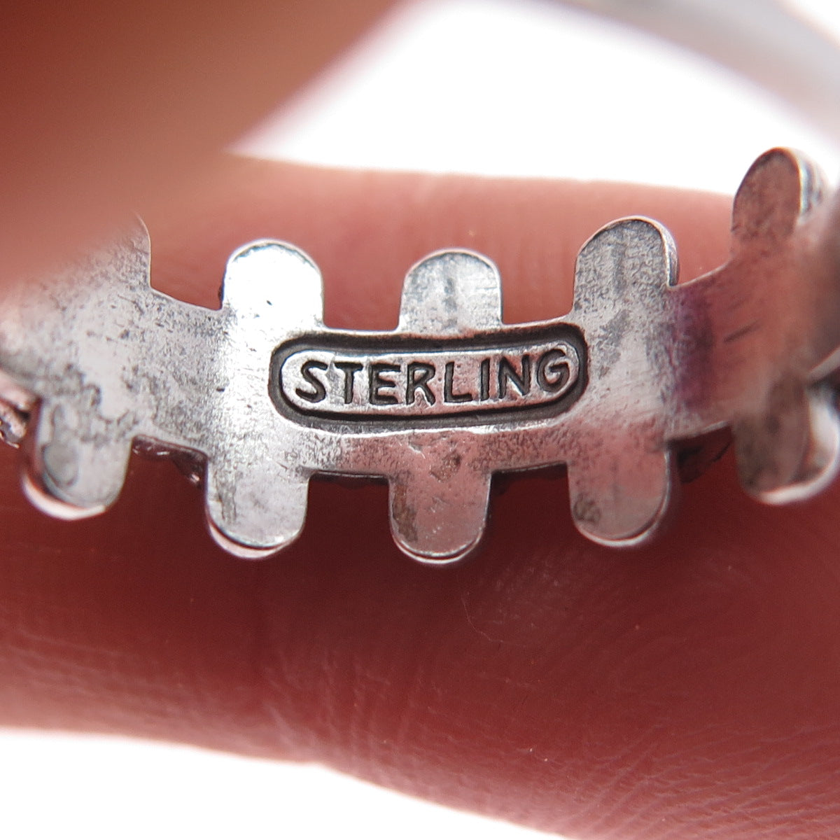 Old Pawn 925 Sterling Silver Vintage Bisbee Turquoise Snake Eye Ring Size 6.25