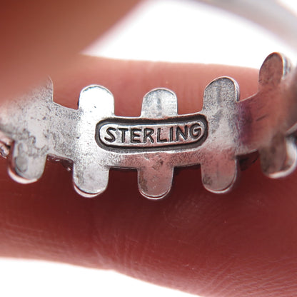 Old Pawn 925 Sterling Silver Vintage Bisbee Turquoise Snake Eye Ring Size 6.25