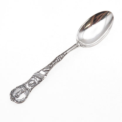 Mechanics 925 Sterling Silver Antique Art Deco Virginia State Coffee Spoon