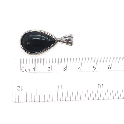 925 Sterling Silver Vintage Real Black Onyx Interchangeable Charm Pendant