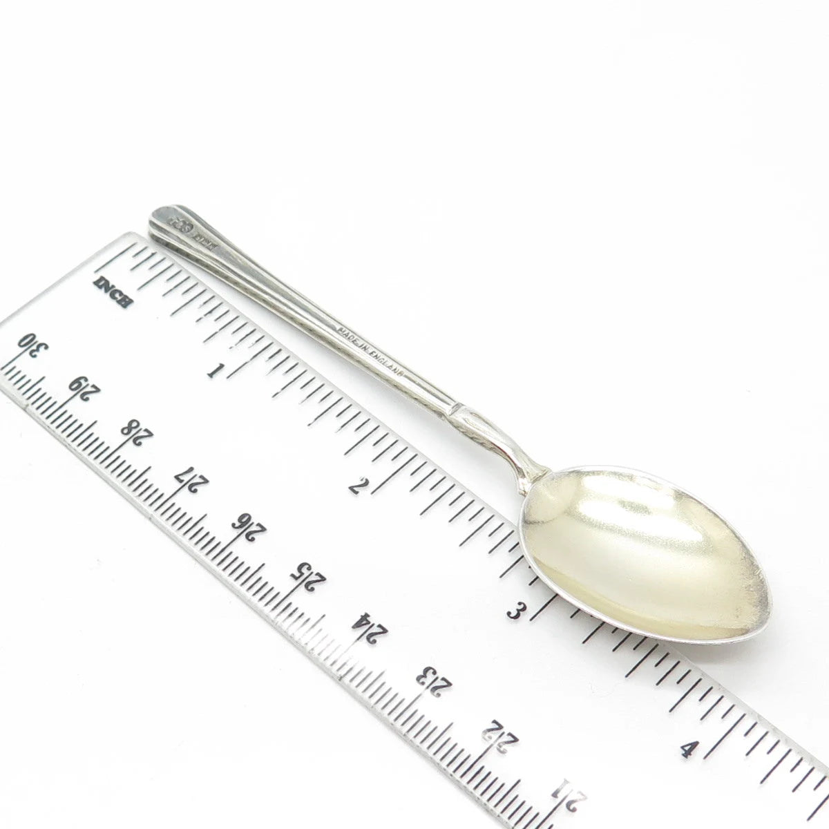 TURNER & SIMPSON Sterling Silver Vintage 1962 England Enamel Coffee Spoon