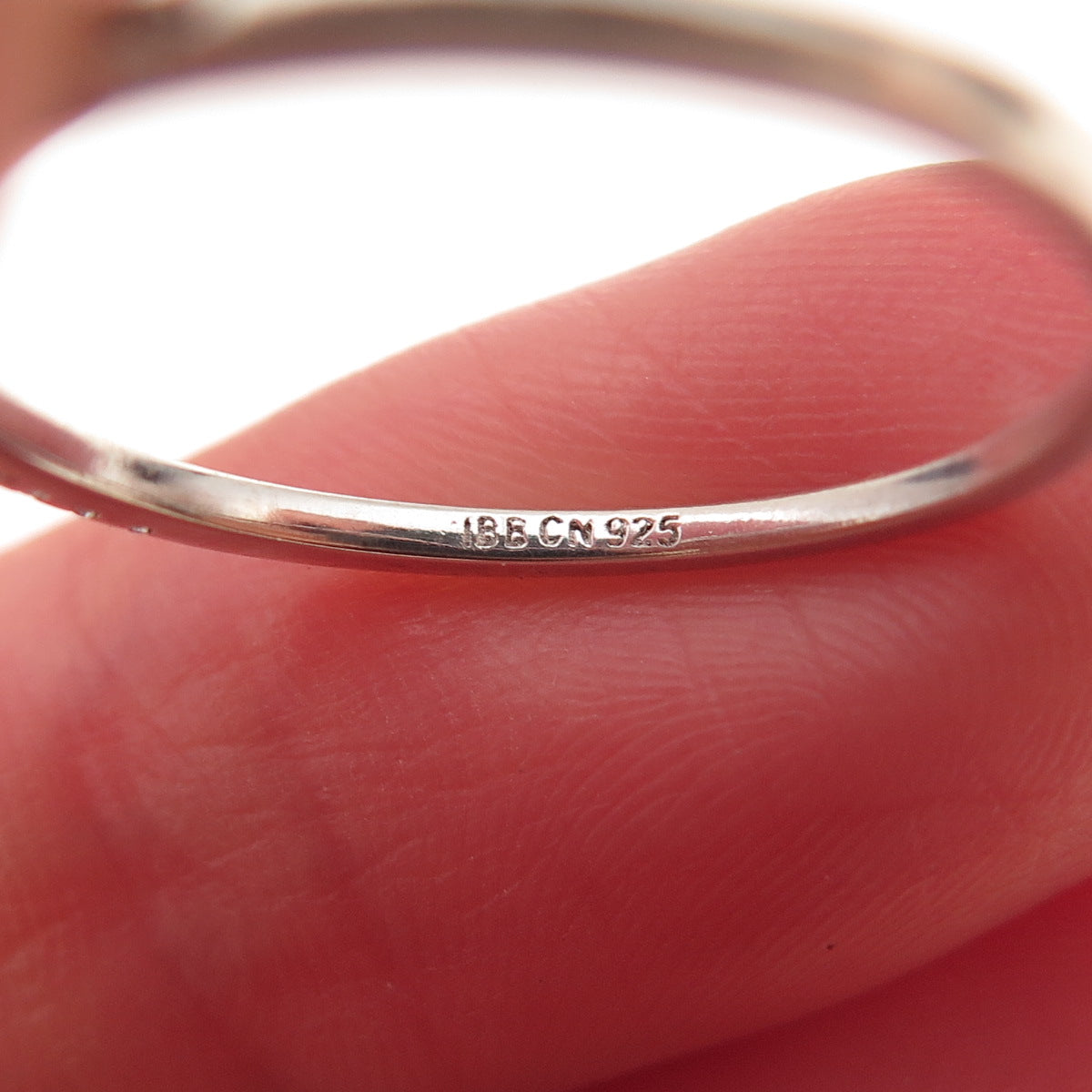 925 Sterling Silver Round-Cut C Z Stackable Ring Size 9