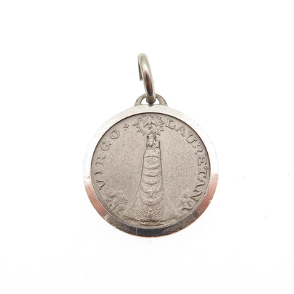 800 Silver Vintage Italy Virgo Lauretana Mini Charm Pendant