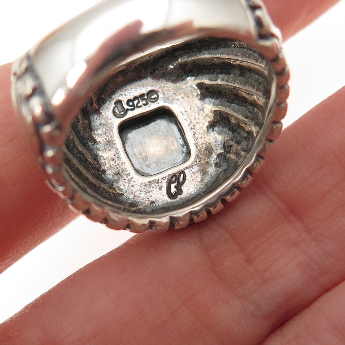 Carolyn Pollack Old Pawn 925 Sterling Silver Vintage Turquoise Ring Size 8.25