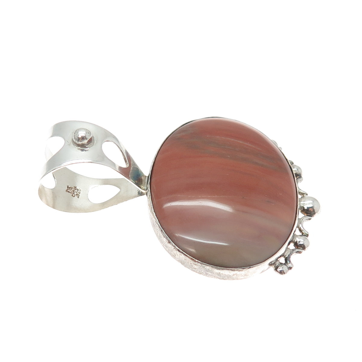 JAY KING DESERT ROSE Sterling Silver Vintage Real Montana Agate Charm Pendant