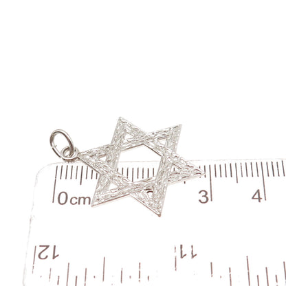 925 Sterling Silver Vintage Star of David Charm Pendant
