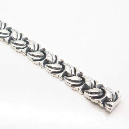 925 Sterling Silver Vintage Turkey Fancy Link Bracelet 7.25"