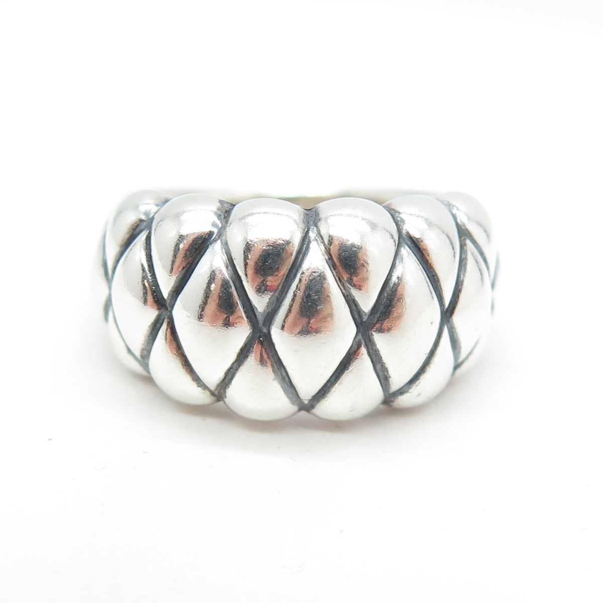 925 Sterling Silver Vintage Puffy Ring Size 7.5