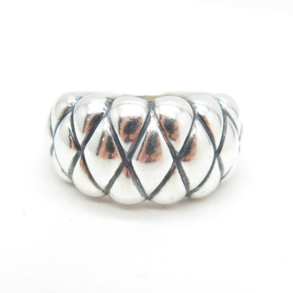 925 Sterling Silver Vintage Puffy Ring Size 7.5