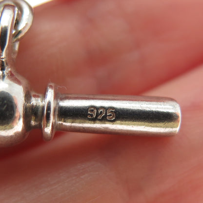 RALPH LAUREN 925 Sterling Silver Vintage Pocket Watch Fob Chain 16"