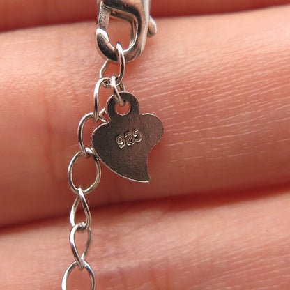 925 Sterling Silver Prizm C Z Skull Charm Cable Link Bracelet 8.5"