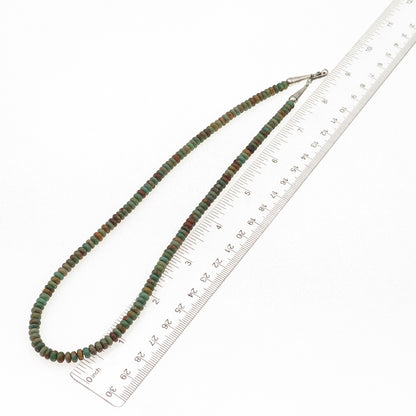 Sunrise Old Pawn Sterling Silver Vintage Royston Turquoise Beaded Necklace 18"