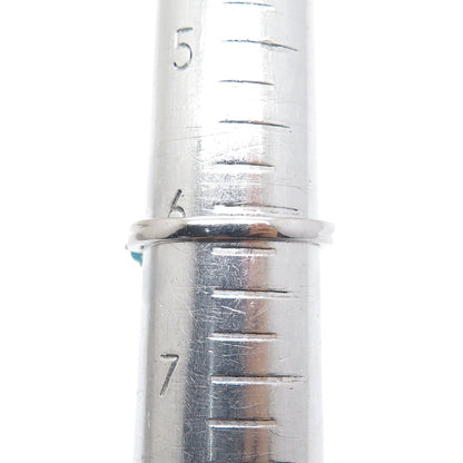 925 Sterling Silver Real Oval-Cut Blue & Round-Cut White Topaz Ring Size 6.25