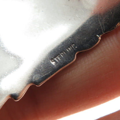 Old Pawn 925 Sterling Silver 2-Tone Vintage Black Onyx Feather Tribal Watch Band