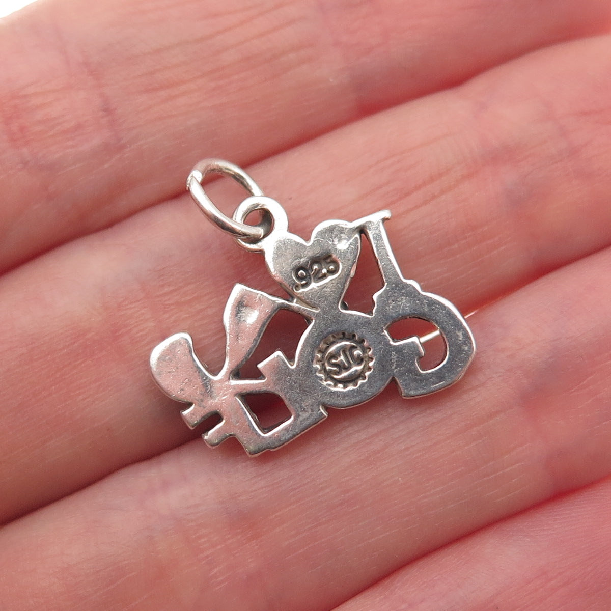 Sundancer 925 Sterling Silver Vintage I Love Golf Mini Charm Pendant