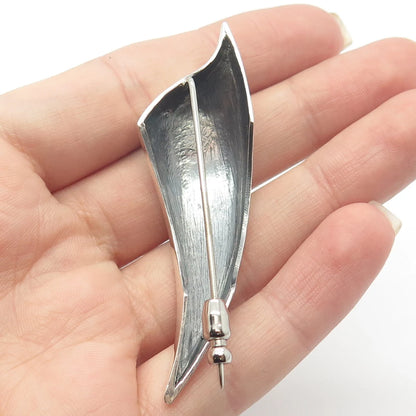 925 Sterling Silver Vintage Fang Lapel Pin