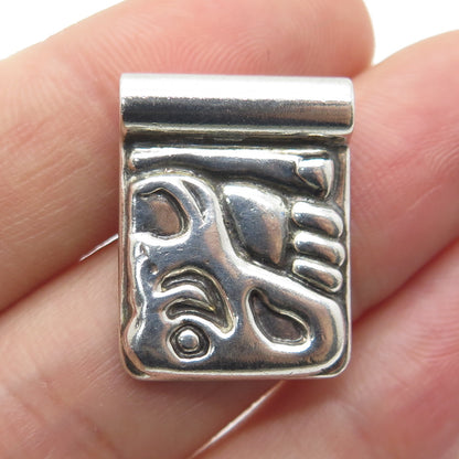 CASA DE ORO 925 Sterling Silver Vintage Modernist Slide Pendant