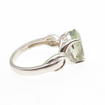 Michelle Albala 925 Sterling Silver Vintage Real Green Amethyst Ring Size 10.25
