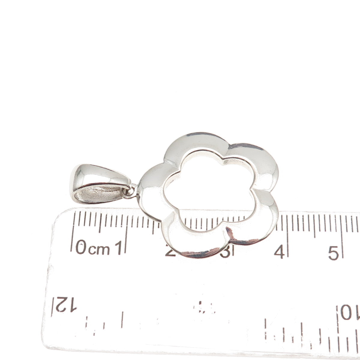 925 Sterling Silver Vintage Flower Charm Pendant