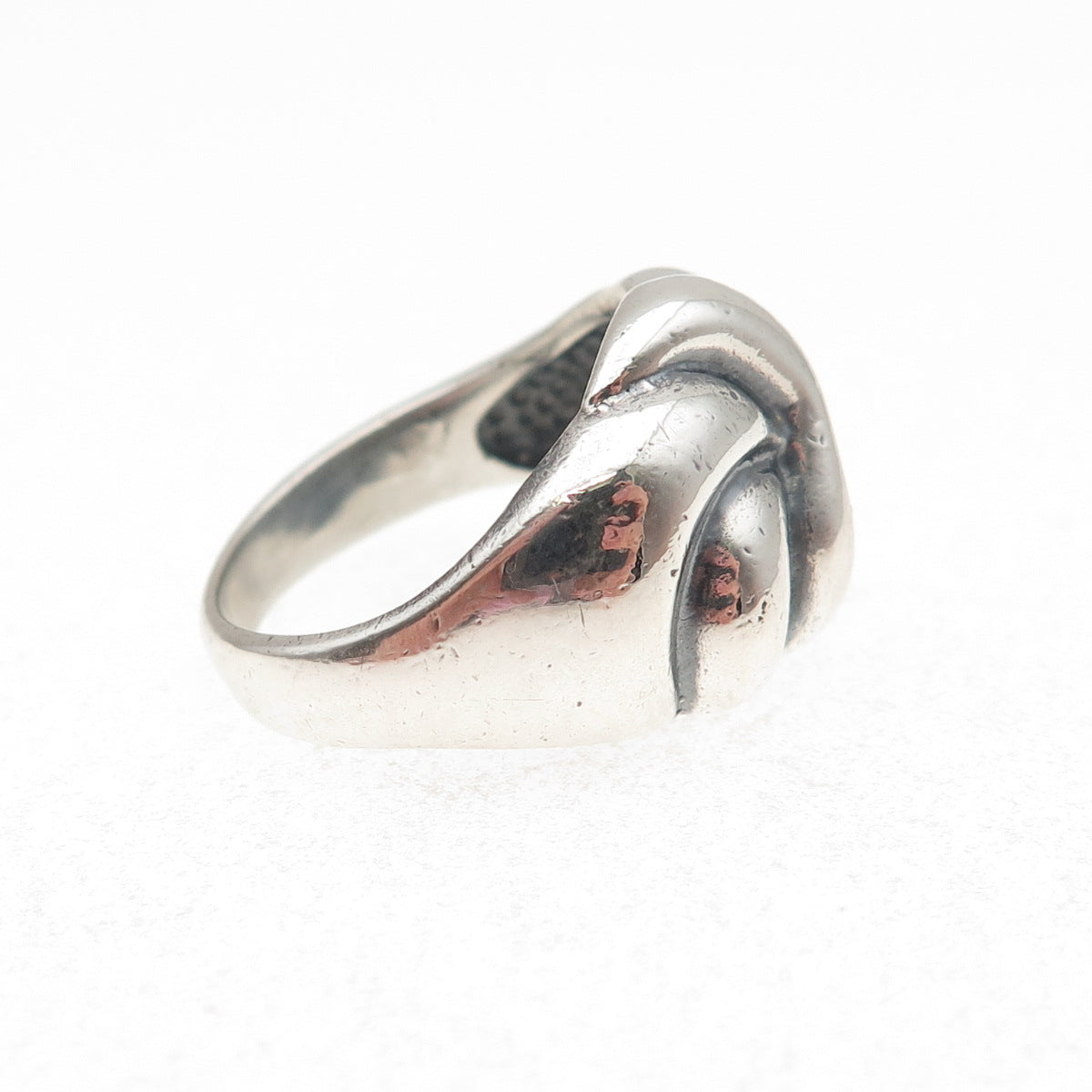 925 Sterling Silver Vintage Modernist Oxidized Ring Size 6.25