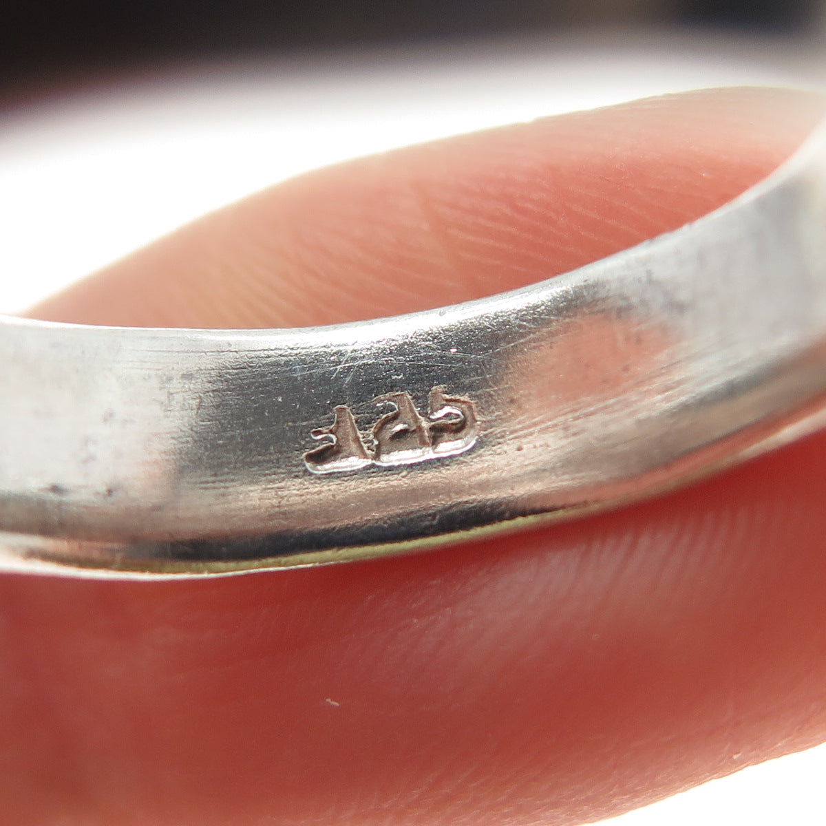 925 Sterling Silver Vintage Modernist Band Ring Size 9.25