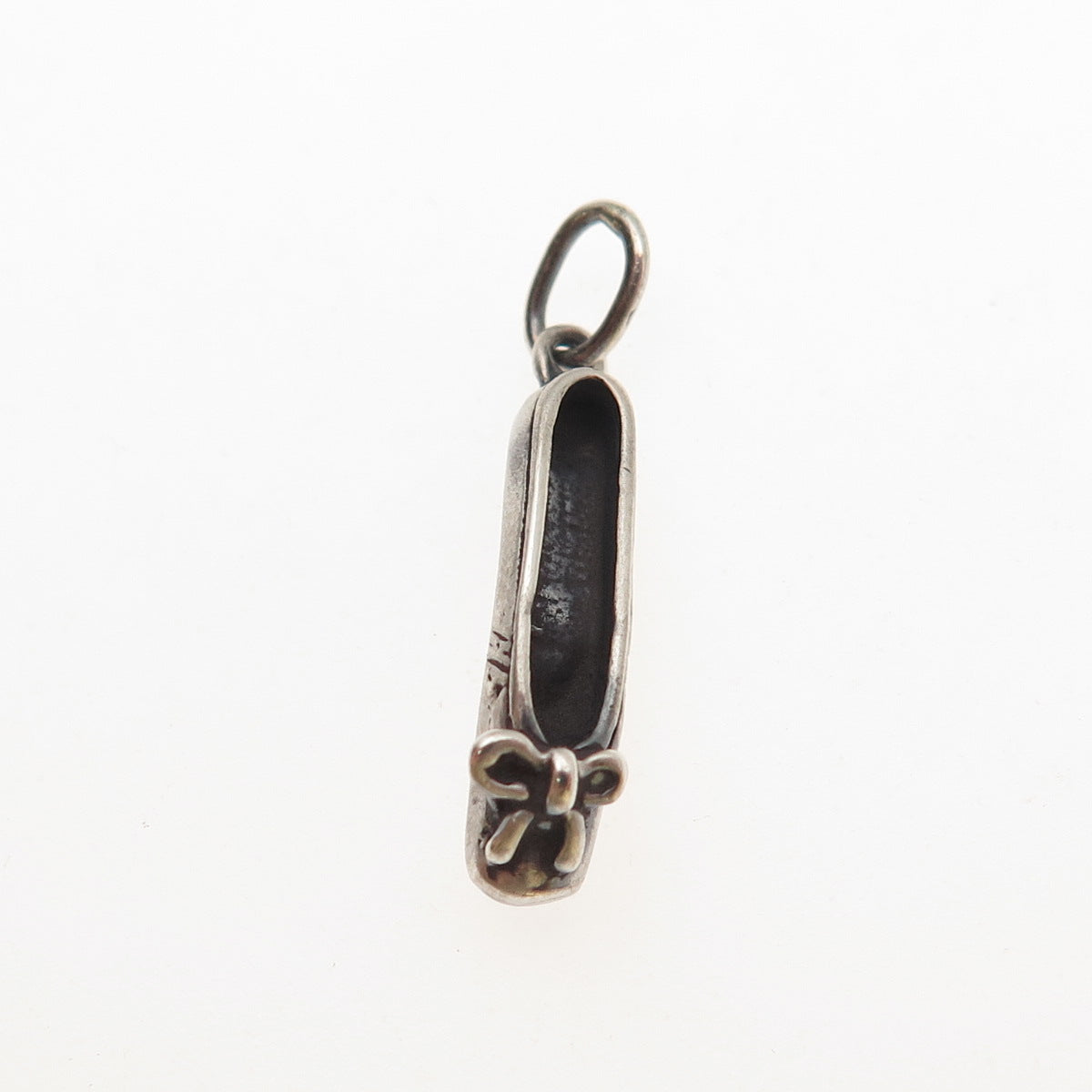 Sunwest 925 Sterling Silver Vintage Ballerina Shoe 3D Mini Charm Pendant