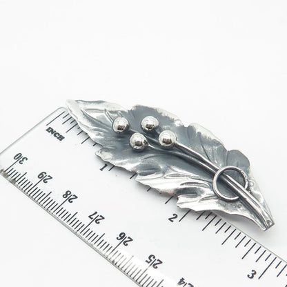 925 Sterling Silver Vintage Mexico Leaf Pin Brooch