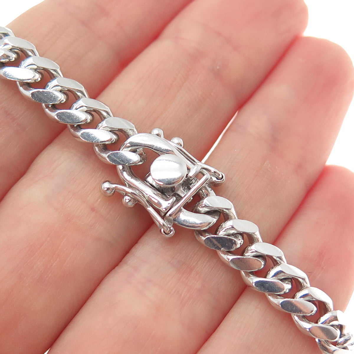 925 Sterling Silver Italy Cuban Link Bracelet 8.25"