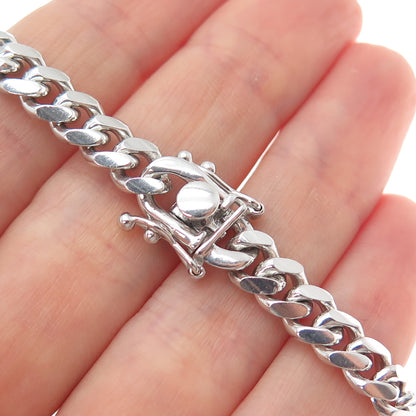 925 Sterling Silver Italy Cuban Link Bracelet 8.25"