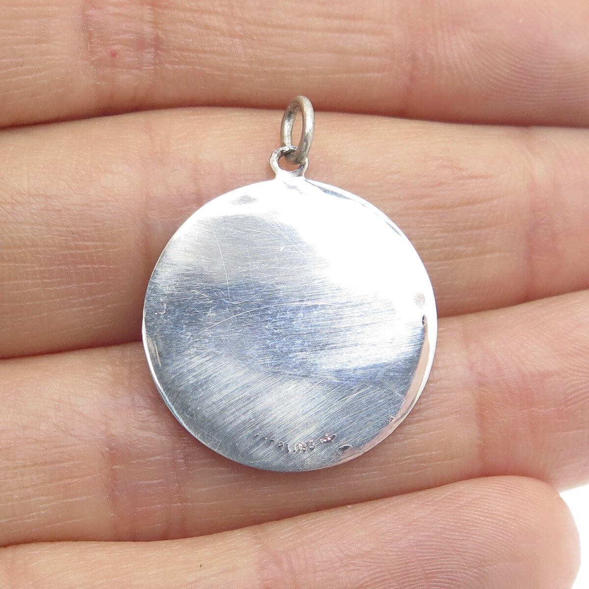 GRIFFITH & SONS CO. 925 Sterling Silver Vintage Enamel "Exciting 19" Pendant