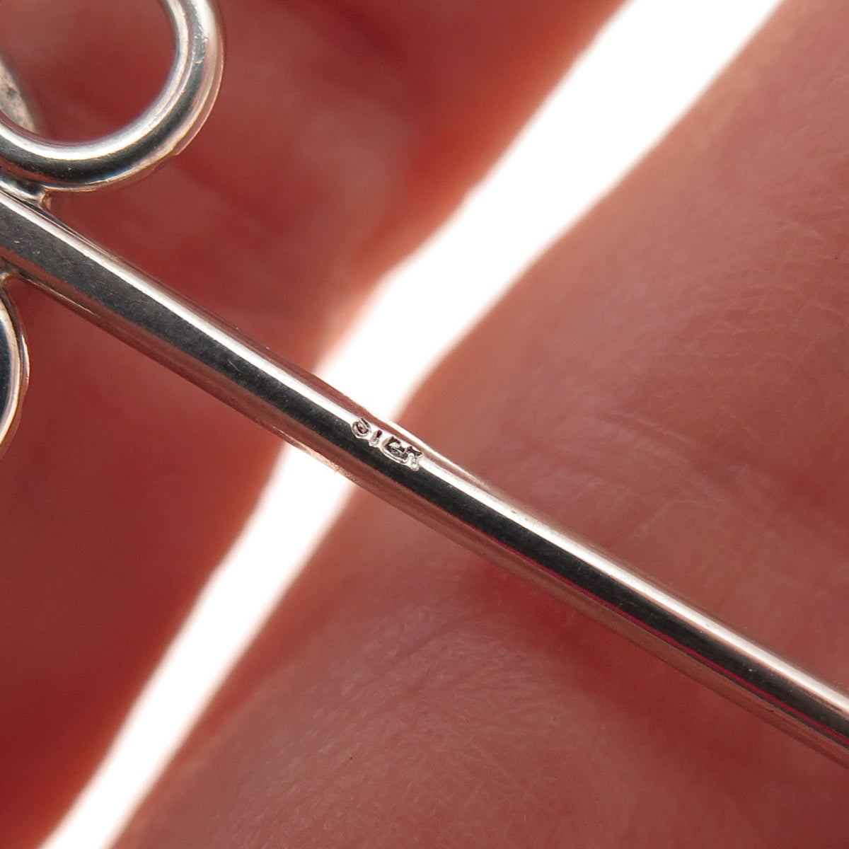 925 Sterling Silver Vintage Real Opal Floral Snuff Spoon Pendant