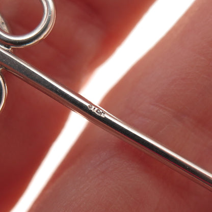 925 Sterling Silver Vintage Real Opal Floral Snuff Spoon Pendant