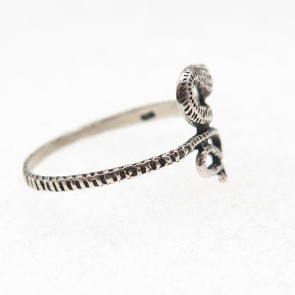 925 Sterling Silver Vintage Snake Oxidized Ring Size 8