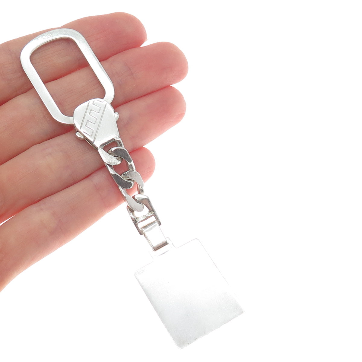 18K Yellow Gold 925 Sterling Silver Vintage Italy Sail Ship Key Fob Chain Holder