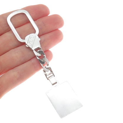 18K Yellow Gold 925 Sterling Silver Vintage Italy Sail Ship Key Fob Chain Holder