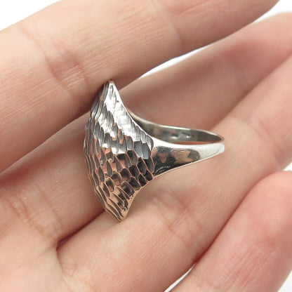 925 Sterling Silver Vintage Modernist Ring Size 6