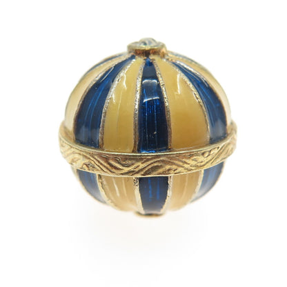 RAFKA Retired Sterling Silver Vermeil Enamel Rhinestone Easter Egg Charm Pendant